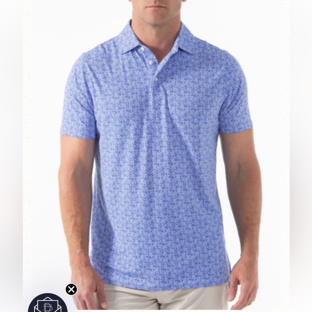 B.Draddy‎ Sport Casner Cool Polo Golf Shirt. Men’s Large Blue White Lightweight.